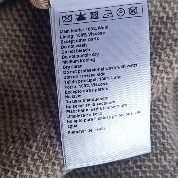 ba&sh 100% Wool Warm Lined Double Pleated Straight Leg Tan Pants Size S - Picture 9 of 16